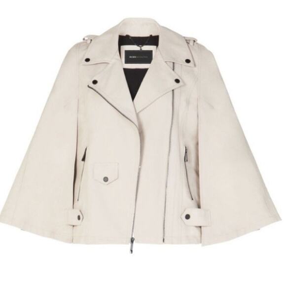 BCBGMaxAzria Dominique Khaki Utility Cape Jacket Large - Picture 1 of 10